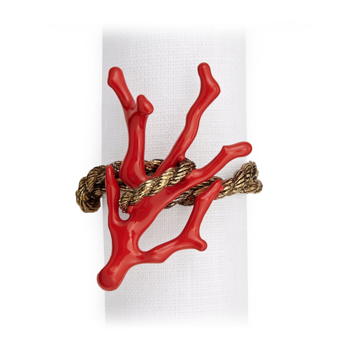 L'Objet, Coral, Coral napkin rings, set of 4