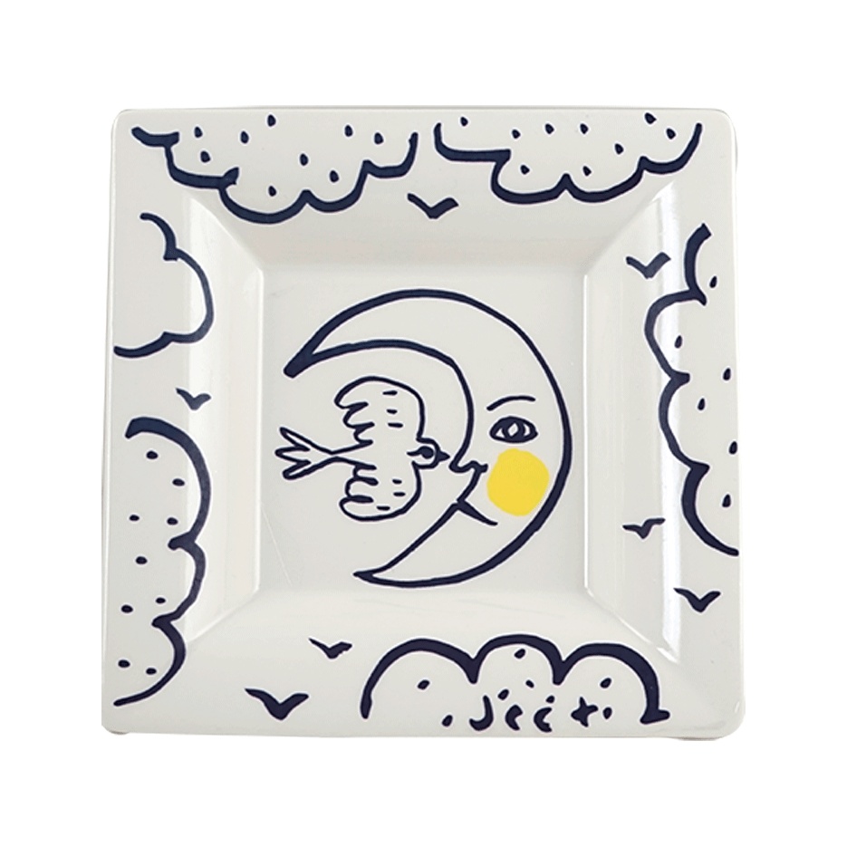 Gien, L'Archipel Sentimental, Square candy tray Lune