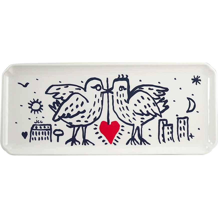 Gien, L'Archipel Sentimental, Oblong serving tray