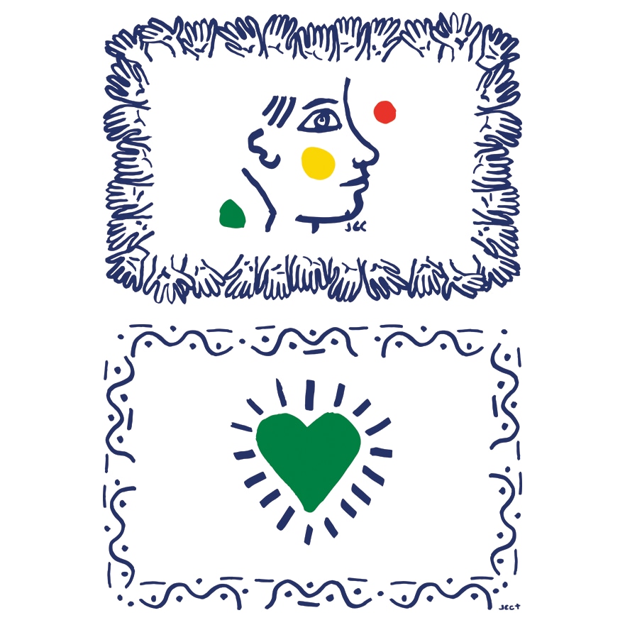 Gien, L'Archipel Sentimental, Assorted placemats Main + Coeur, set of 2