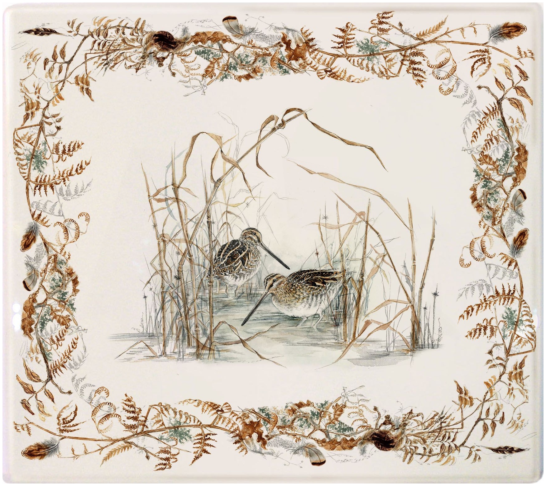 Gien, Sologne, Square plate large