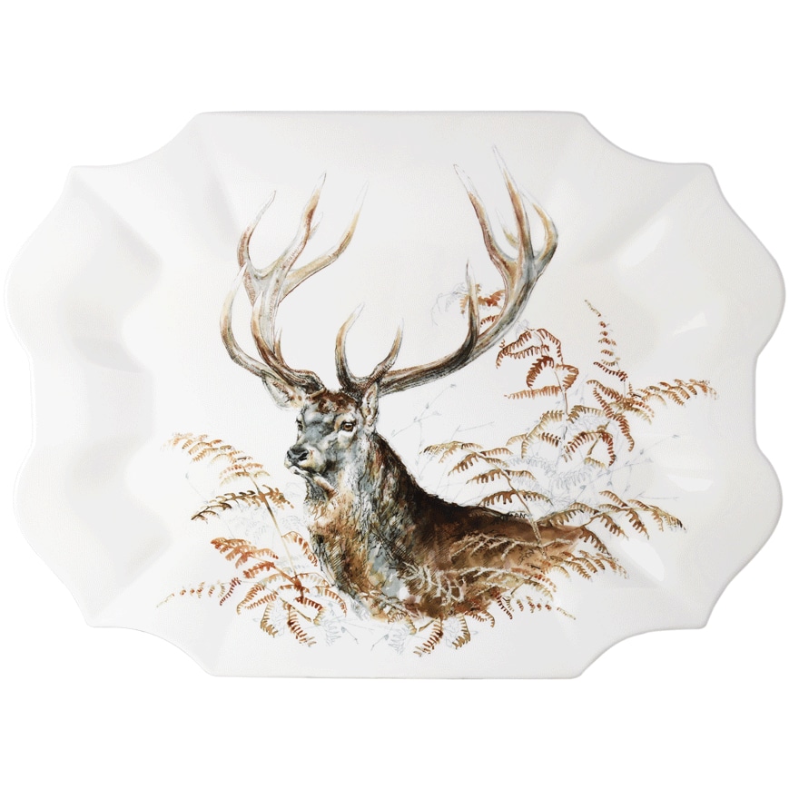 Gien, Sologne, Serving platter stag