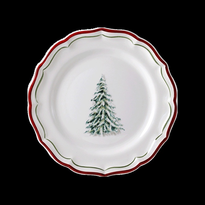 Gien, Filet Noël, Dessert plates, set of 4