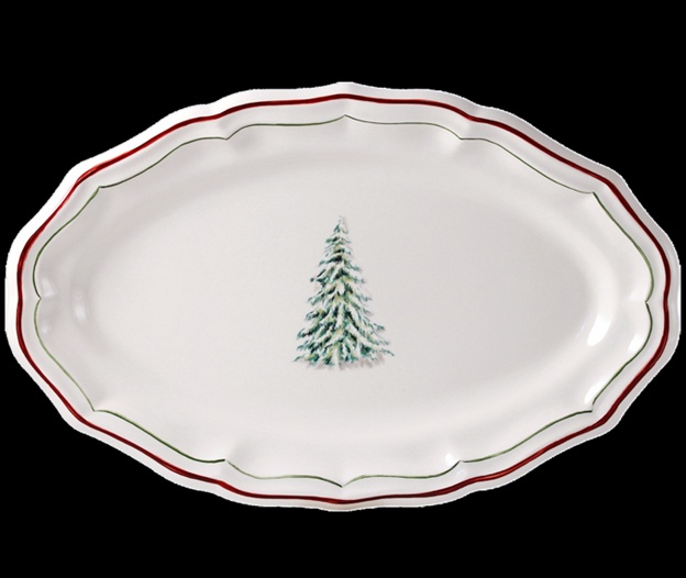 Gien, Filet Noël, Oval platter large