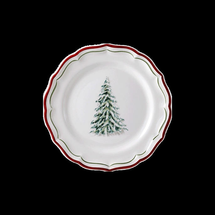 Gien, Filet Noël, Canape plates, set of 4