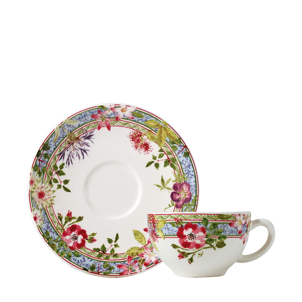 Gien, Millefleurs, Tea cup & saucer, set of 2