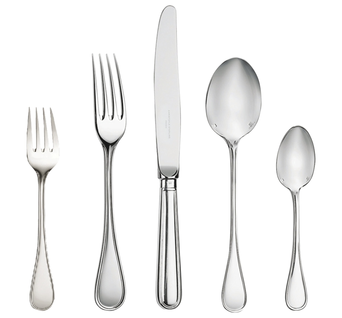 Christofle, Albi cutlery, silver plated, 75-Piece Silver-Plated Flatware Set with Ambassadeur Chest