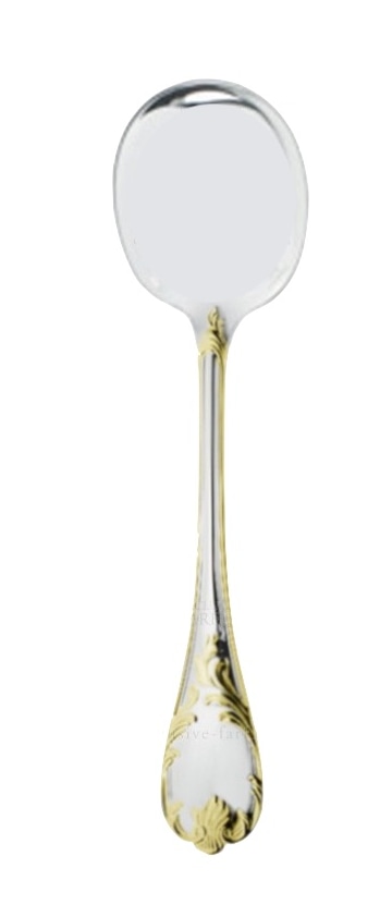 Christofle, Marly, silver plated - gold accent, Cream soup spoon