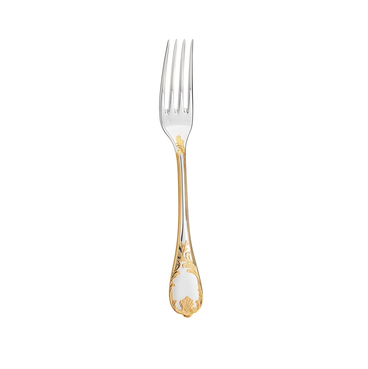 Christofle, Marly, silver plated - gold accent, Dessert fork