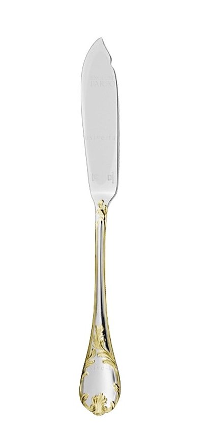 Christofle, Marly, silver plated - gold accent, Fish knife