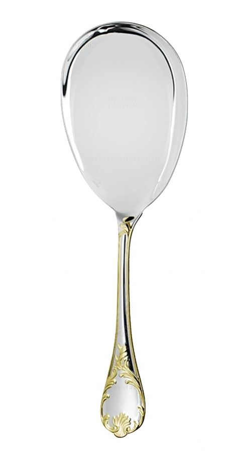Christofle, Marly, silver plated - gold accent, Rice and potato spoon
