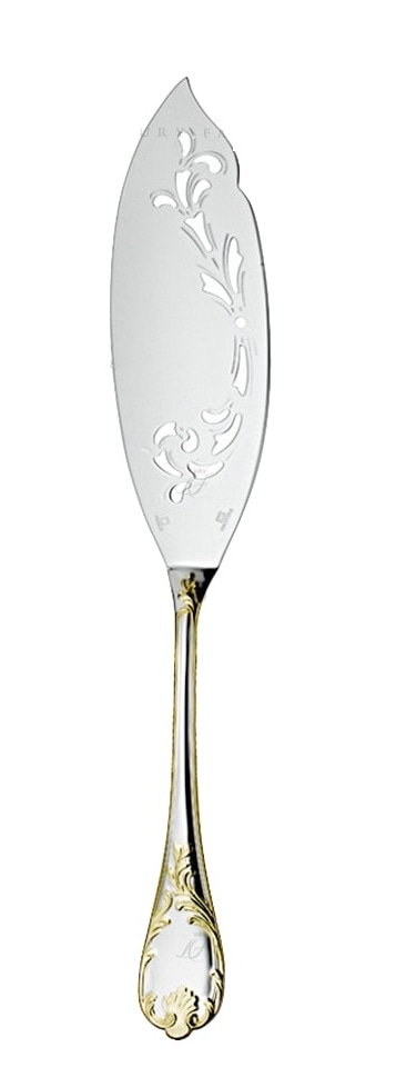 Christofle, Marly, silver plated - gold accent, Fish serving knife