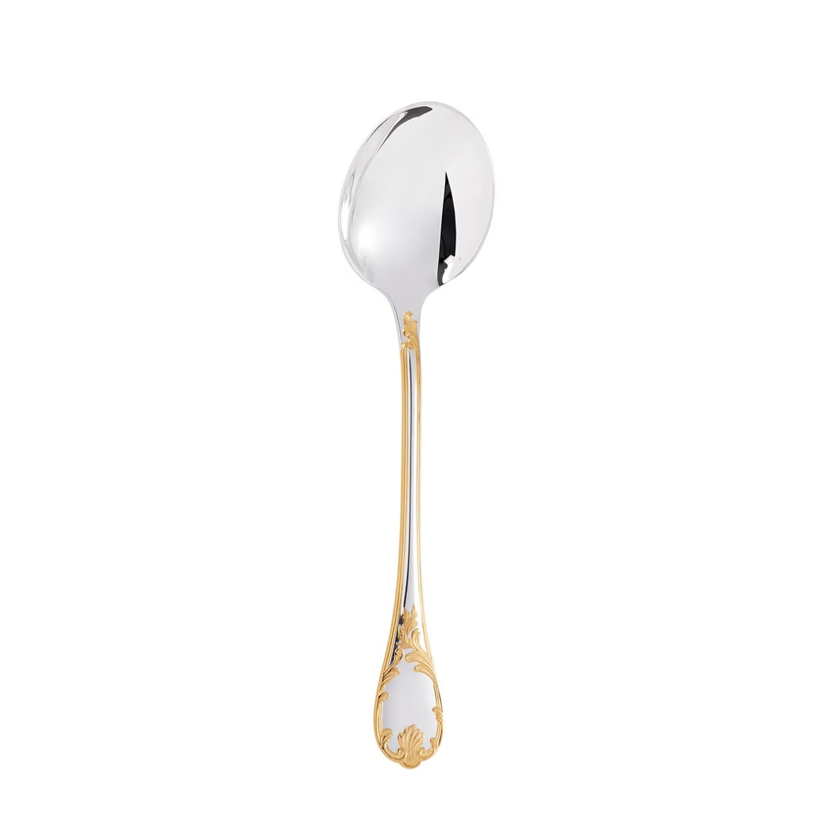 Christofle, Marly, silver plated - gold accent, Salad serving spoon