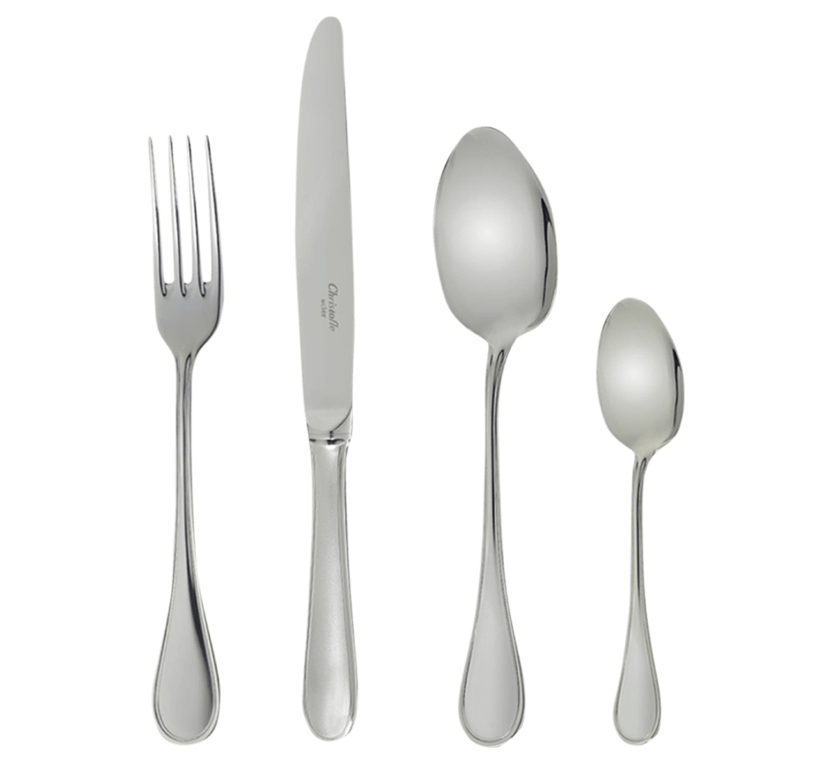 Christofle, Albi Acier cutlery, stainless steel, 75-piece flatware set with ambassadeur chest
