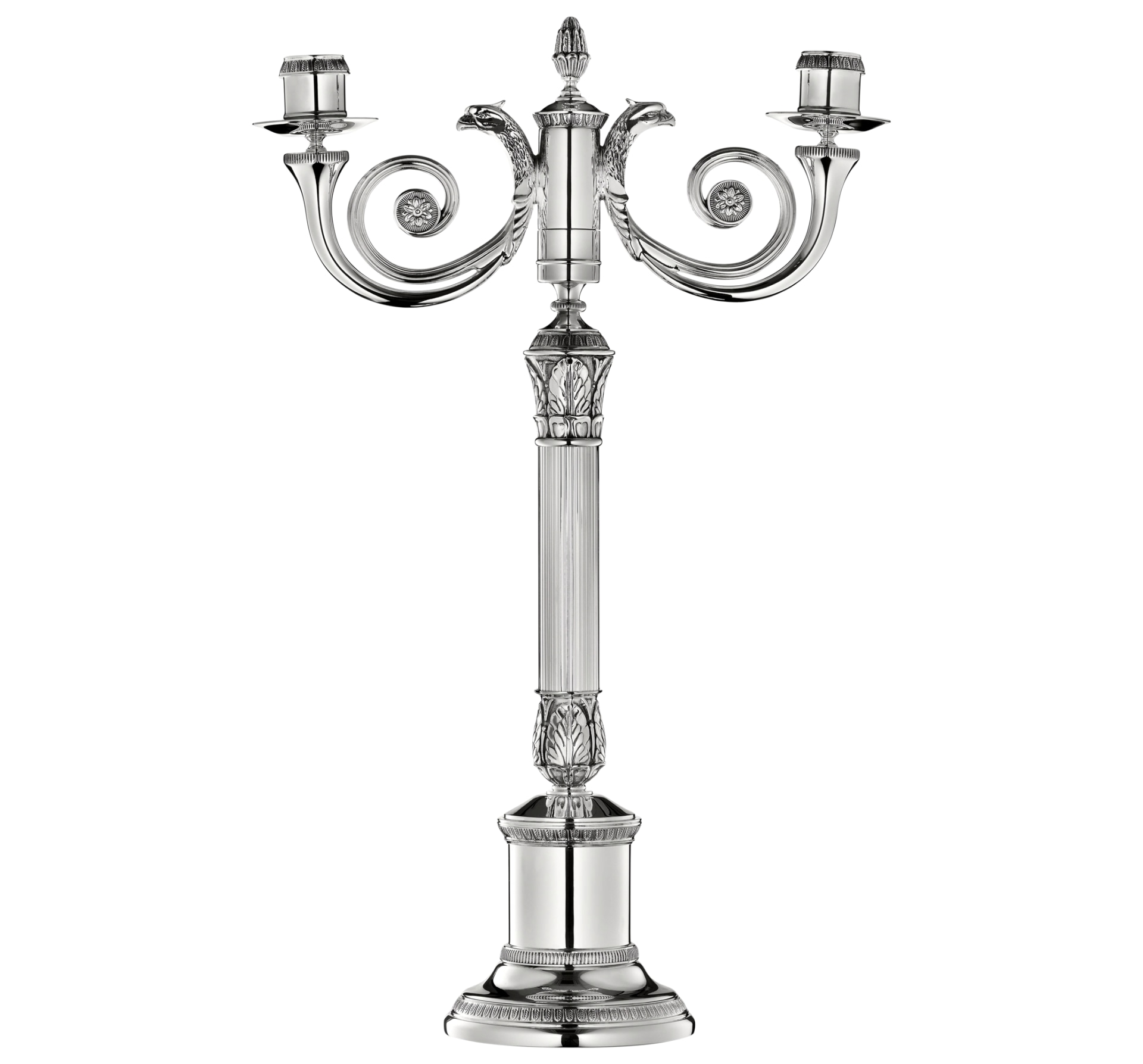 Christofle, Malmaison accessories, Two light candelabra