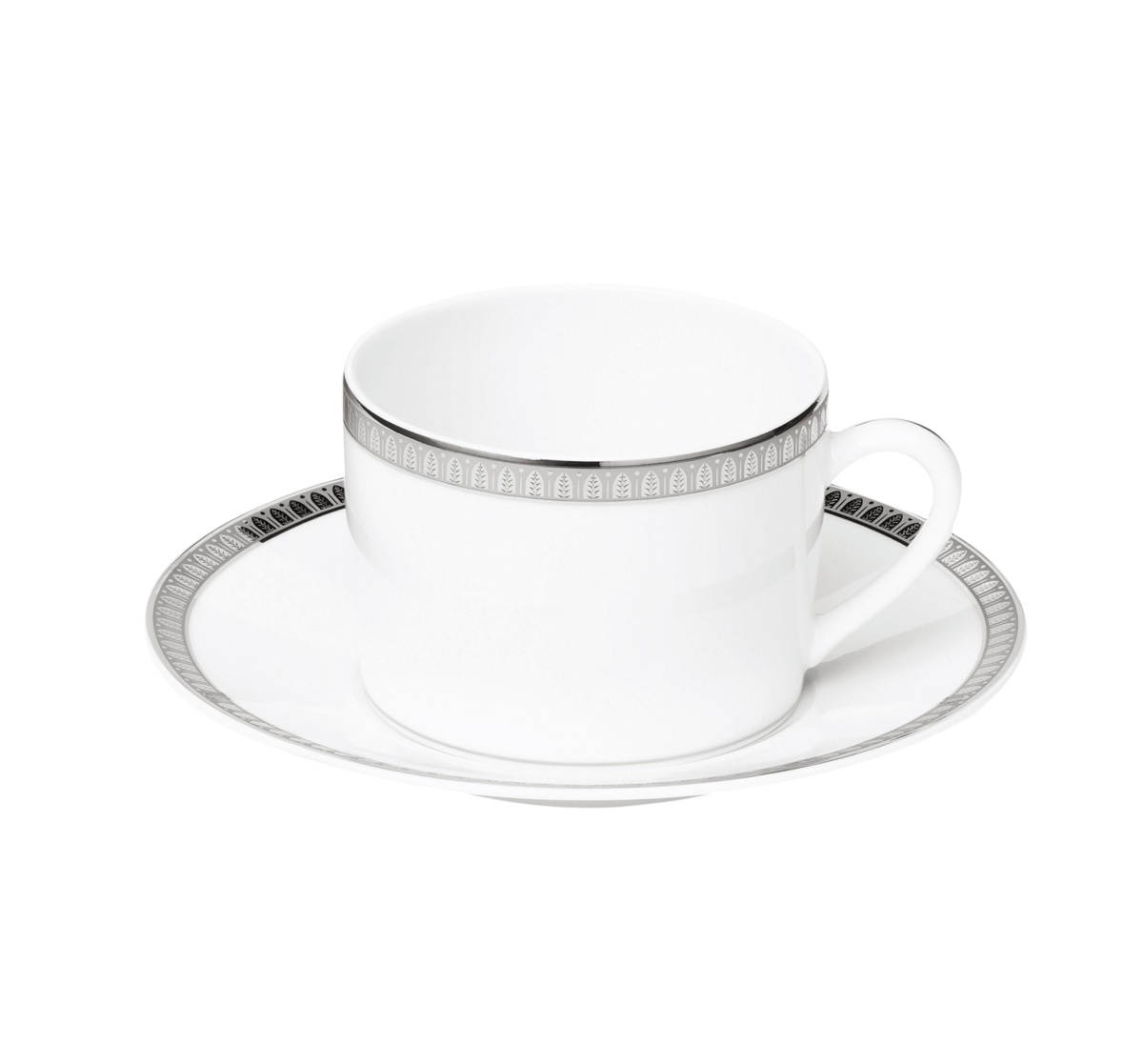 Christofle, Malmaison platinum, Tea cup and saucers