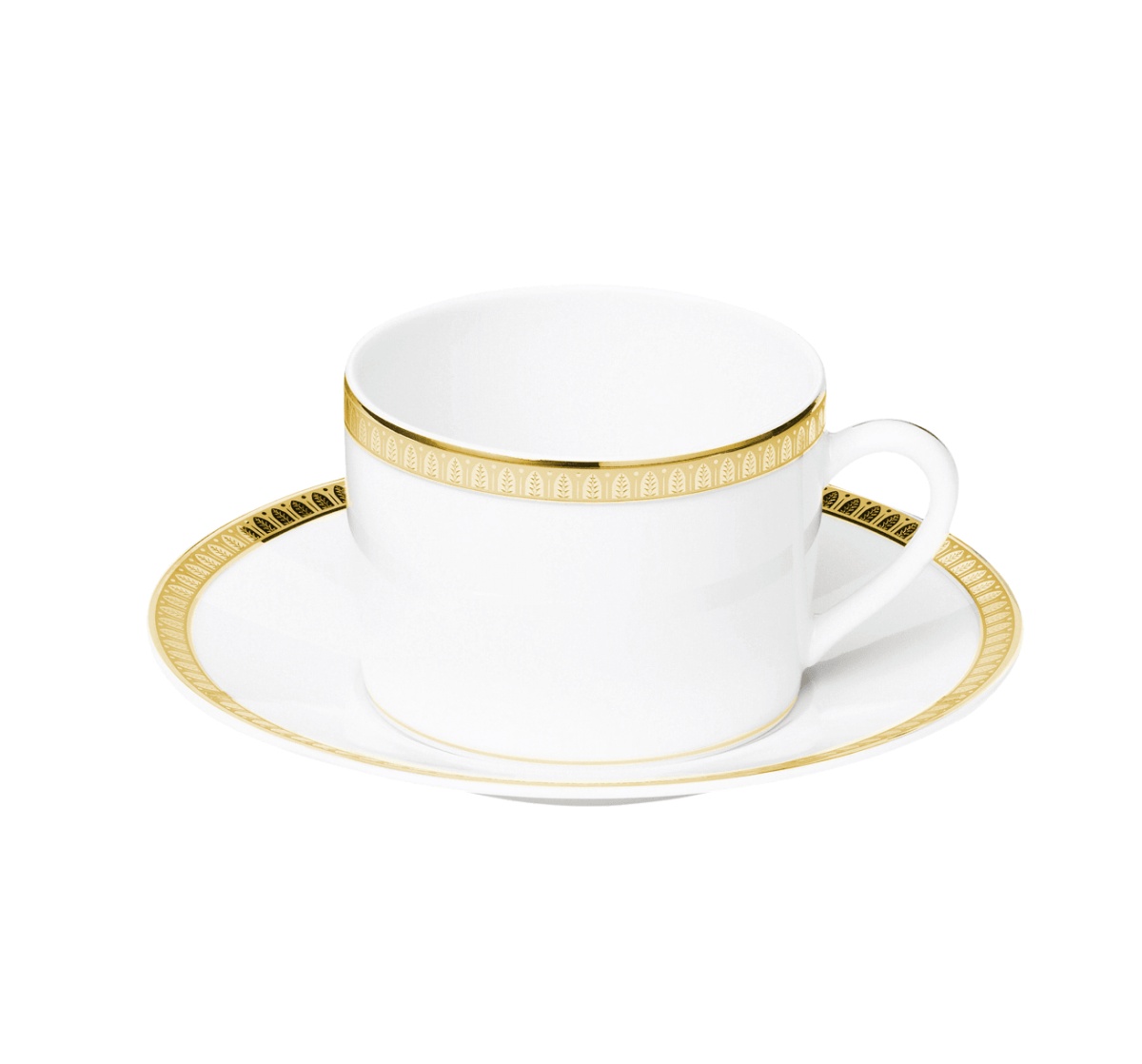 Christofle, Malmaison gold, Tea cup and saucers