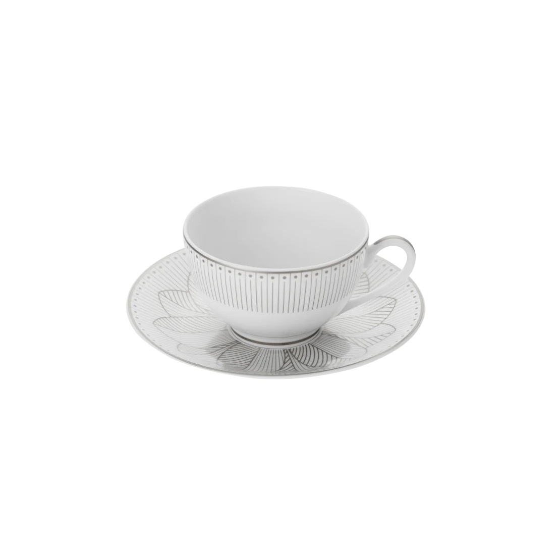 Christofle, Malmaison Impériale Platinium, Tea cup and saucer