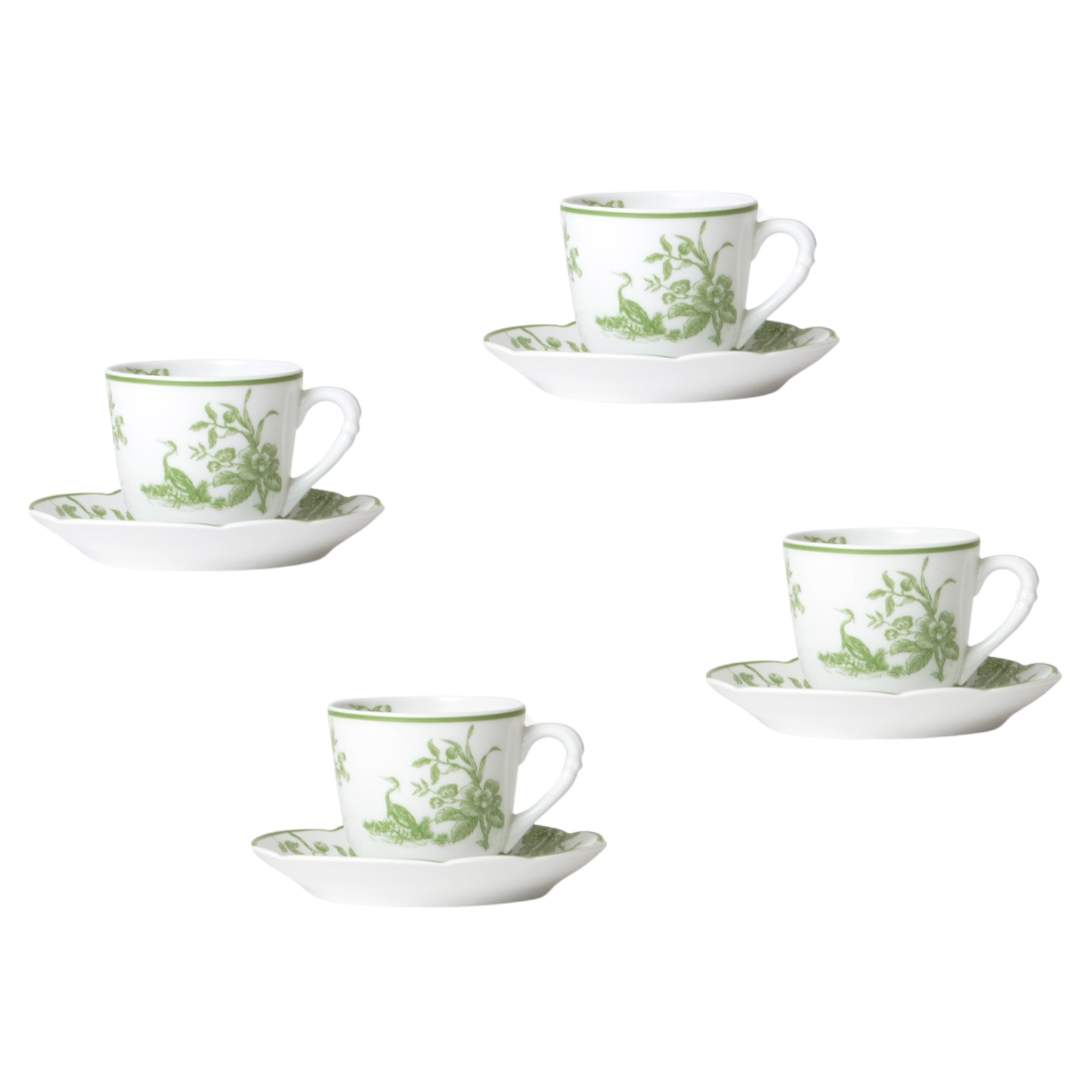 Bernardaud, ALBERTINE, Set of 4 coffee cups and saucers