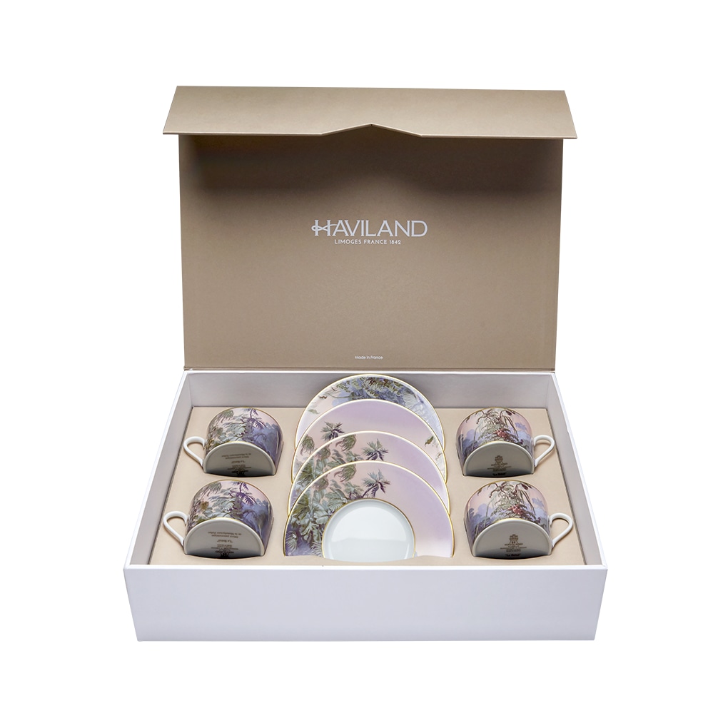 Haviland, Le Brésil, Set of 4 Cappuccino cups and saucers