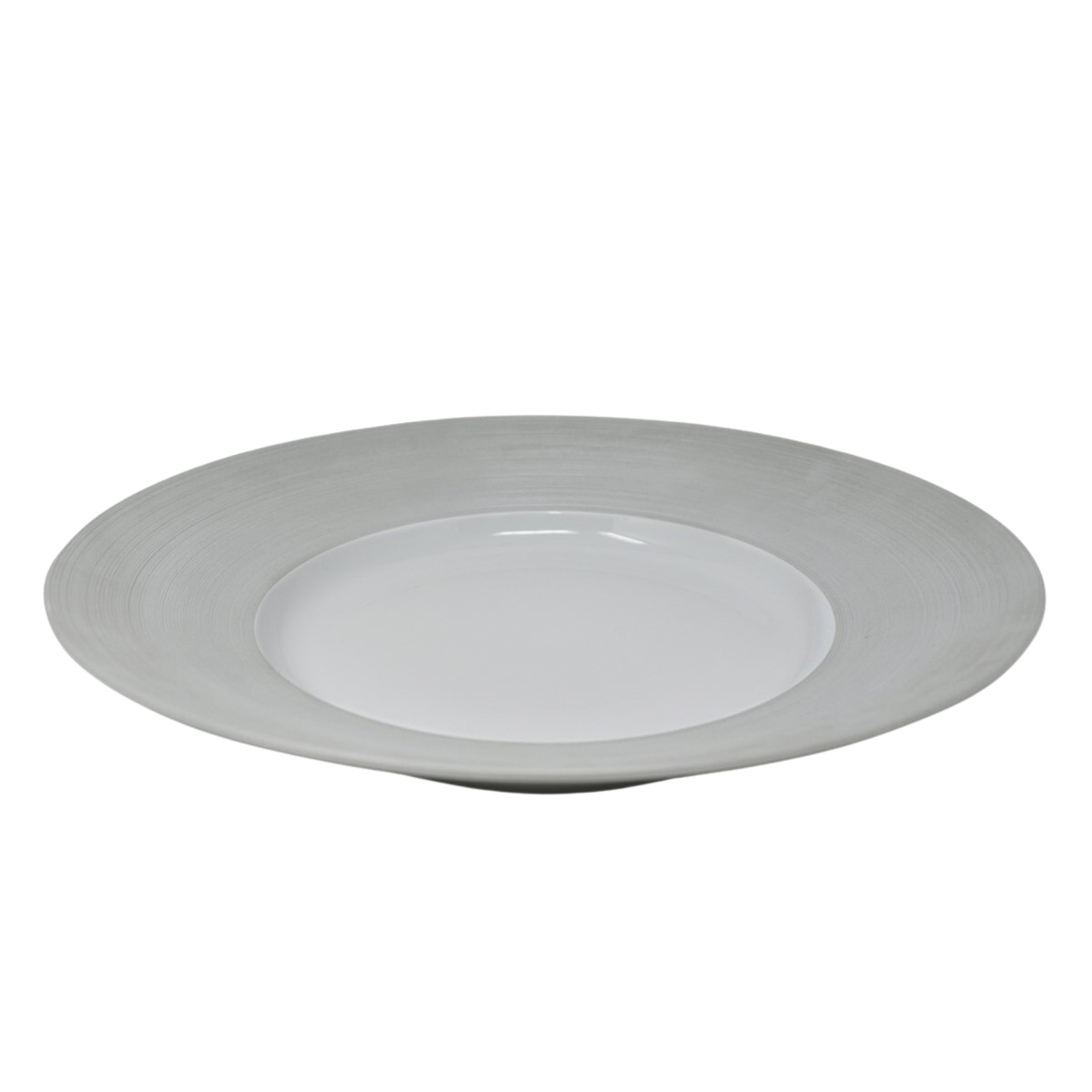 J.L Coquet, Hémisphère Grey, Flat dish with rim