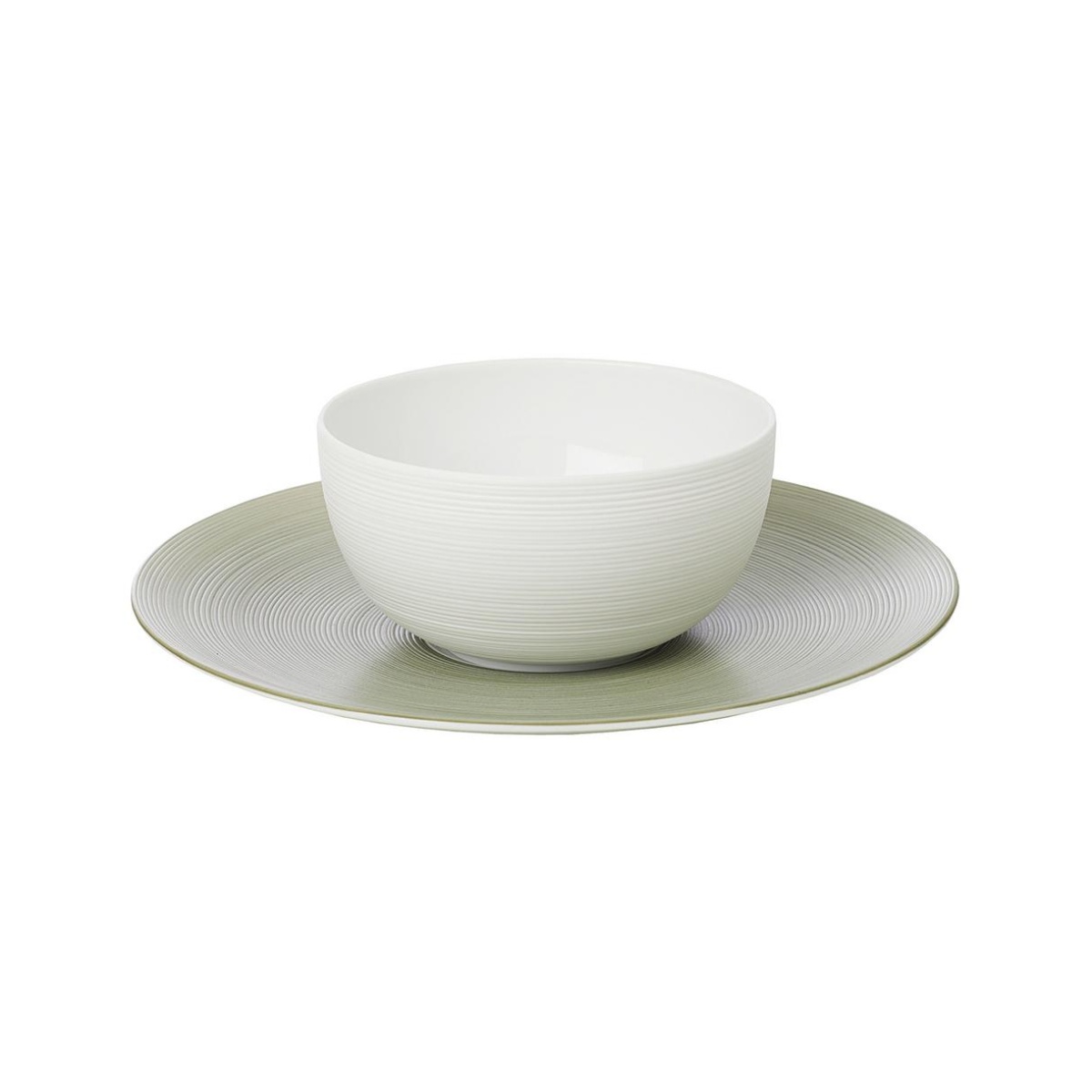 J.L Coquet, Hémisphère Kaki Green, Cream soup saucer