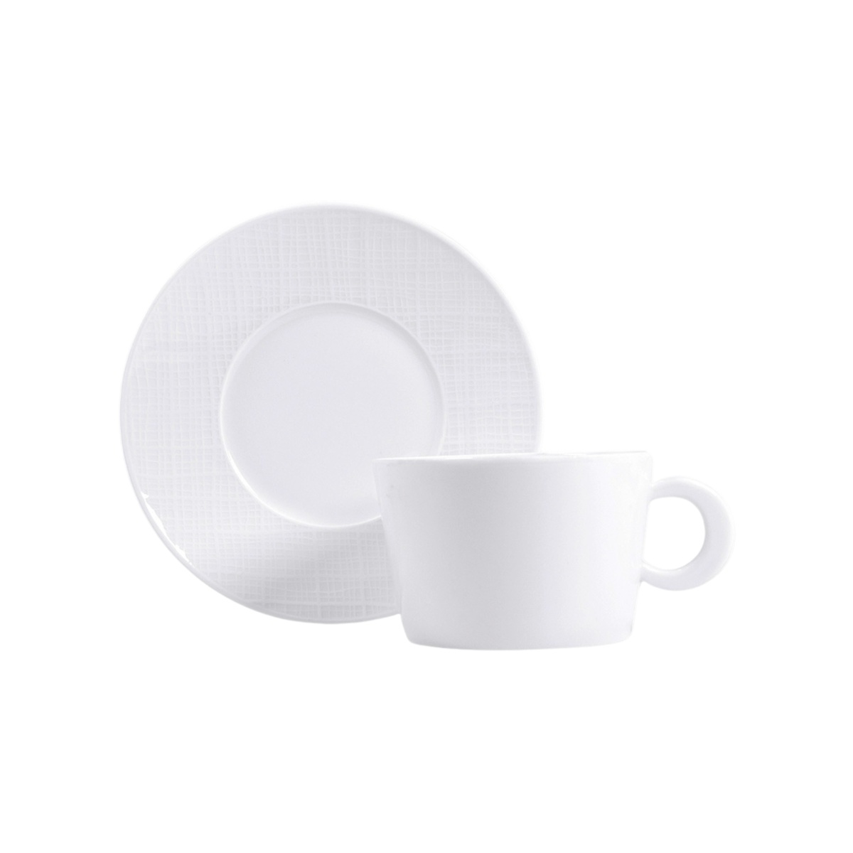 Bernardaud, Organza White, Breakfast cup and saucer