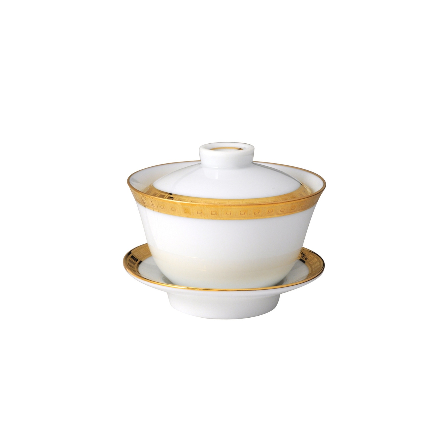 Bernardaud, Athena Gold, Small covered cup and saucer
