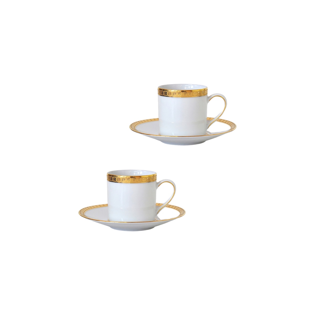 Bernardaud, Athena Gold, Set of 2 coffee cups and saucers