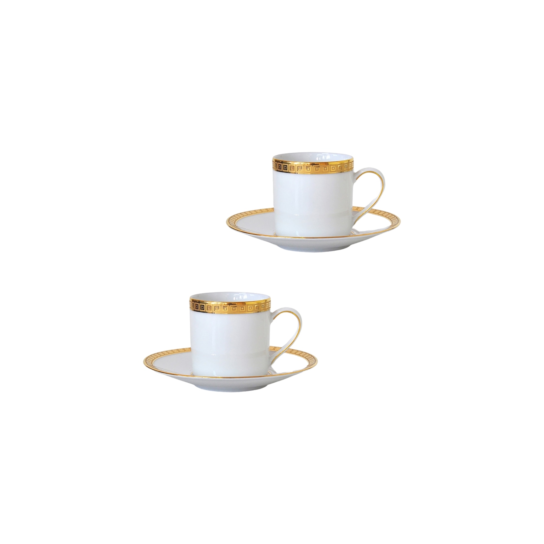 Bernardaud, Athena Gold, Set of 2 coffee cups and saucers