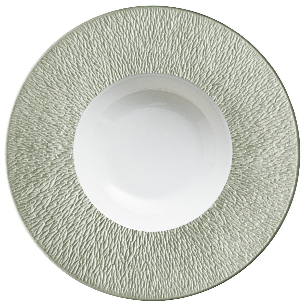 Raynaud, Minéral irisé Celadon, Deep plate with rim, large