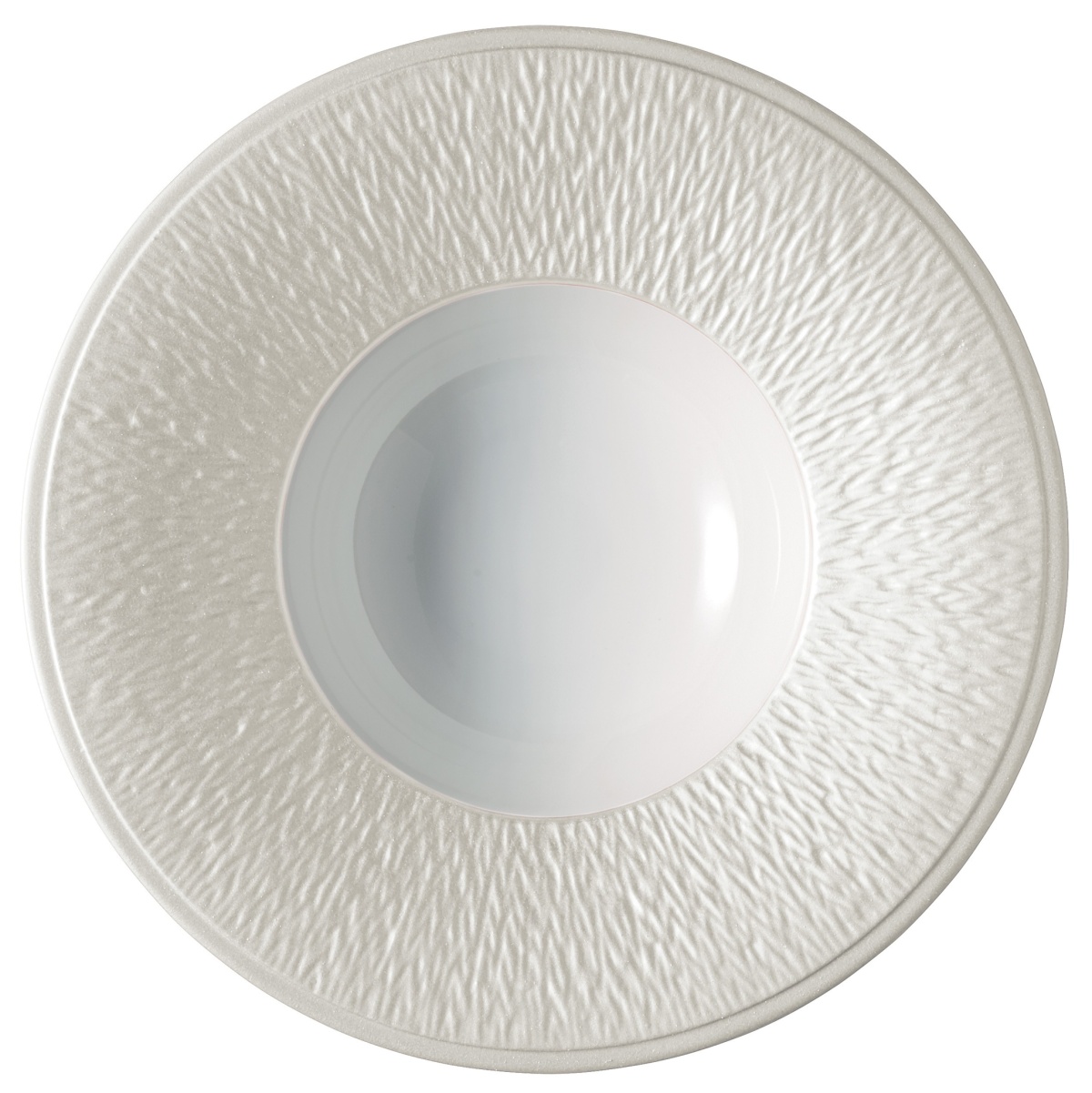 Raynaud, Minéral irisé Pearl Grey, Deep plate with rim