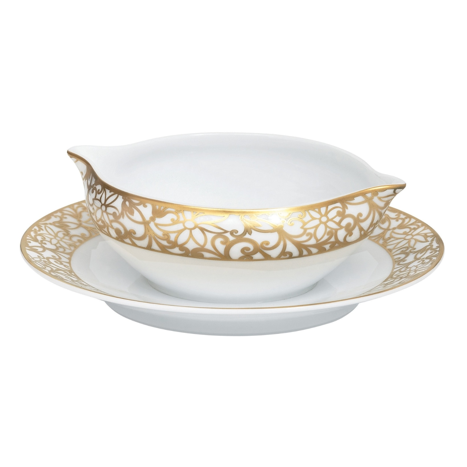 Raynaud, Salamanque Gold, Sauce boat and stand