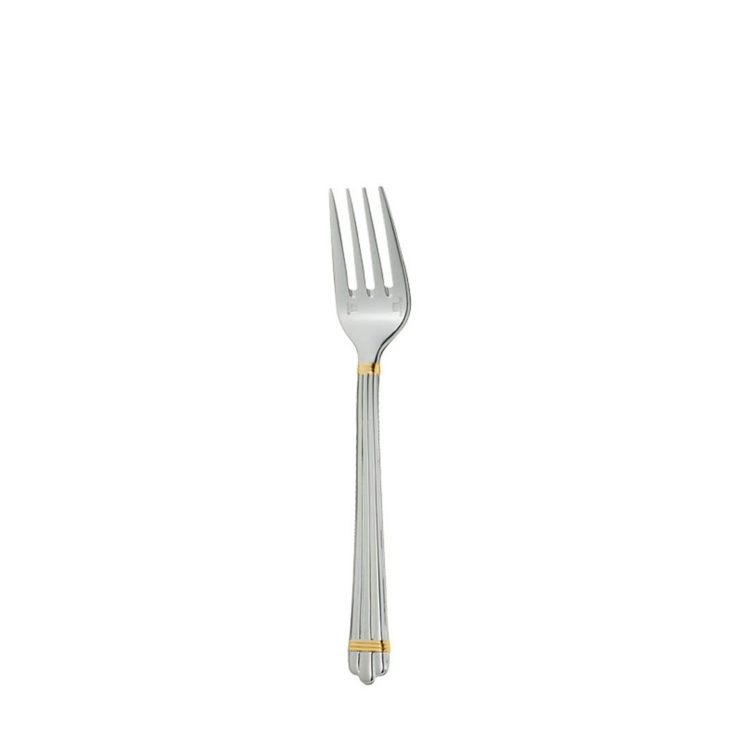 Christofle, Aria cutlery, silver plated with gold ring, Salad fork