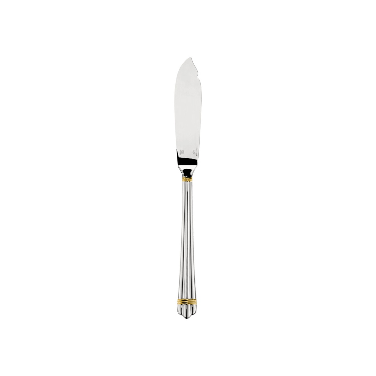 Christofle, Aria cutlery, silver plated with gold ring, Fish knife