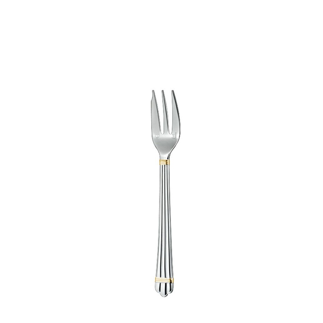 Christofle, Aria cutlery, silver plated with gold ring, Cake fork