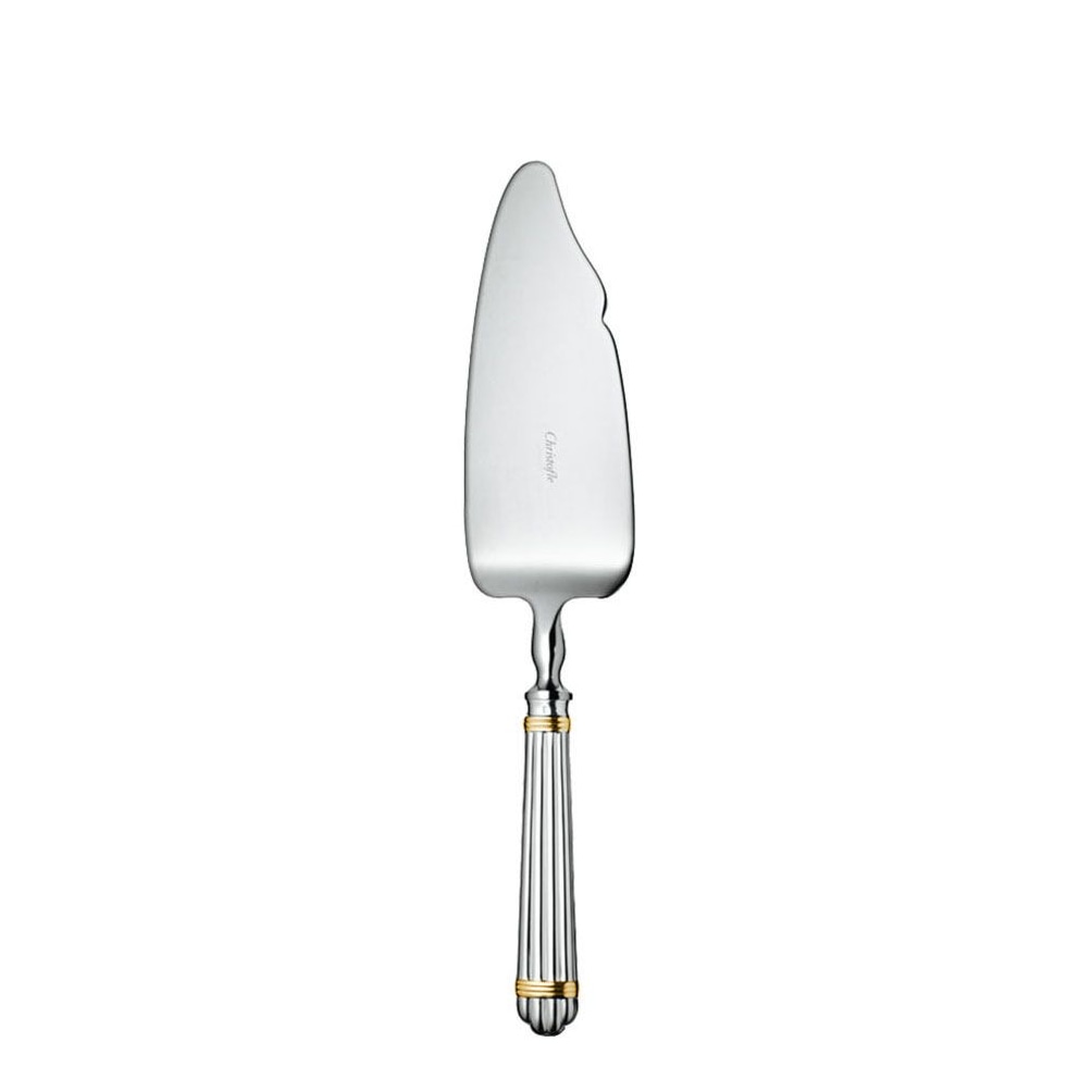 Christofle, Aria cutlery, silver plated with gold ring, Cake server