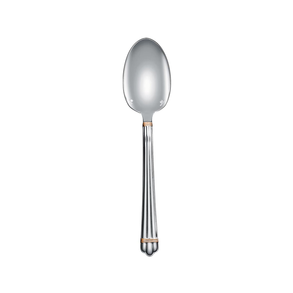 Christofle, Aria cutlery, silver plated with gold ring, Standard soup spoon