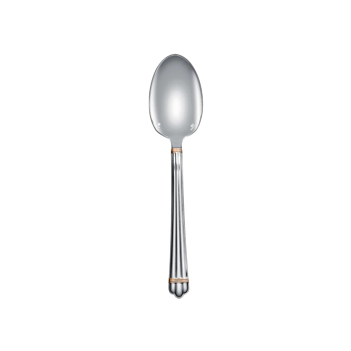 Christofle, Aria cutlery, silver plated with gold ring, Dessert spoon