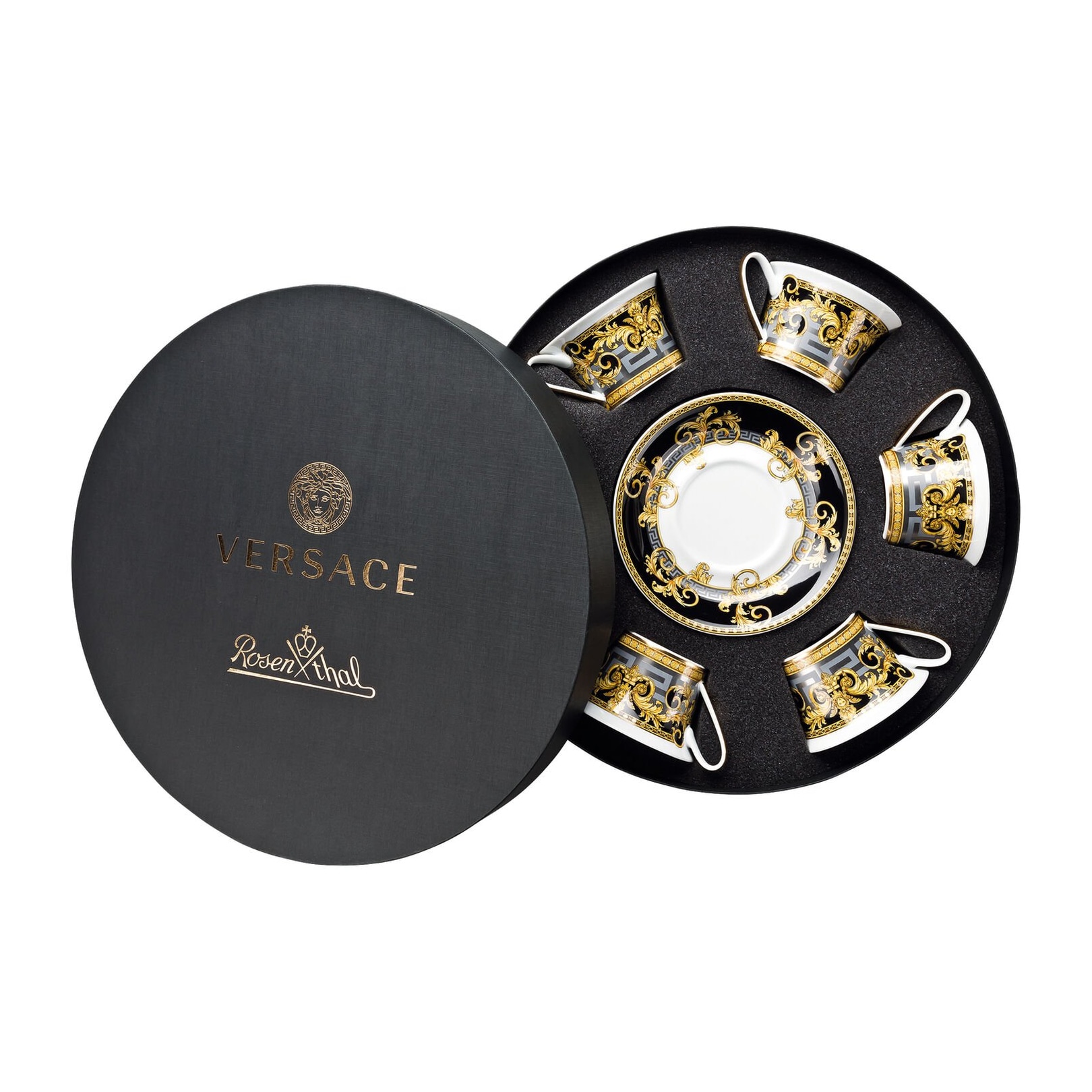 Versace, Prestige gala, Set of 6 tea cups and saucers