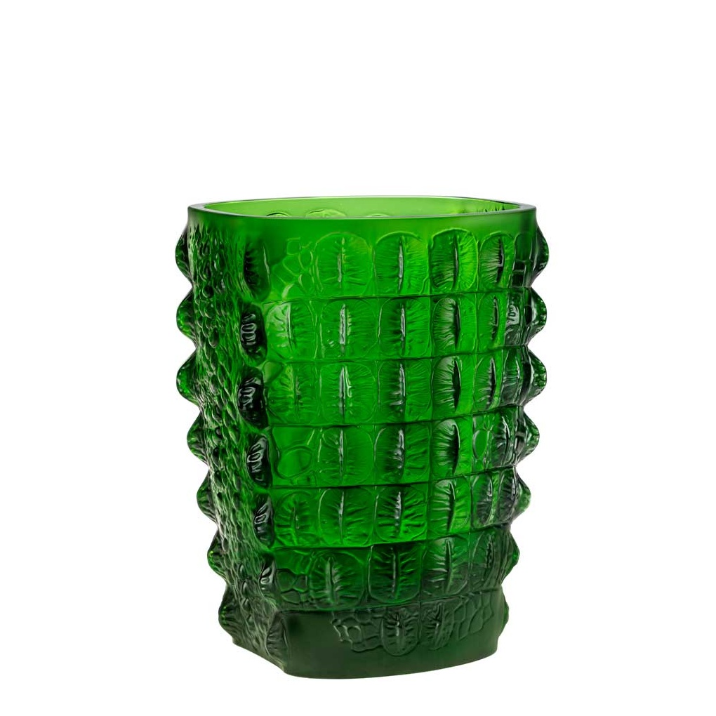 Lalique, Croco vases, Vase, amazon green