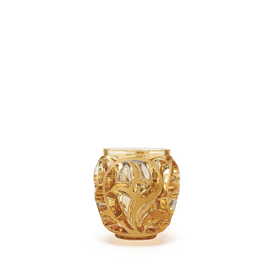 Lalique, Tourbillons vases, Small vase, amber shiny