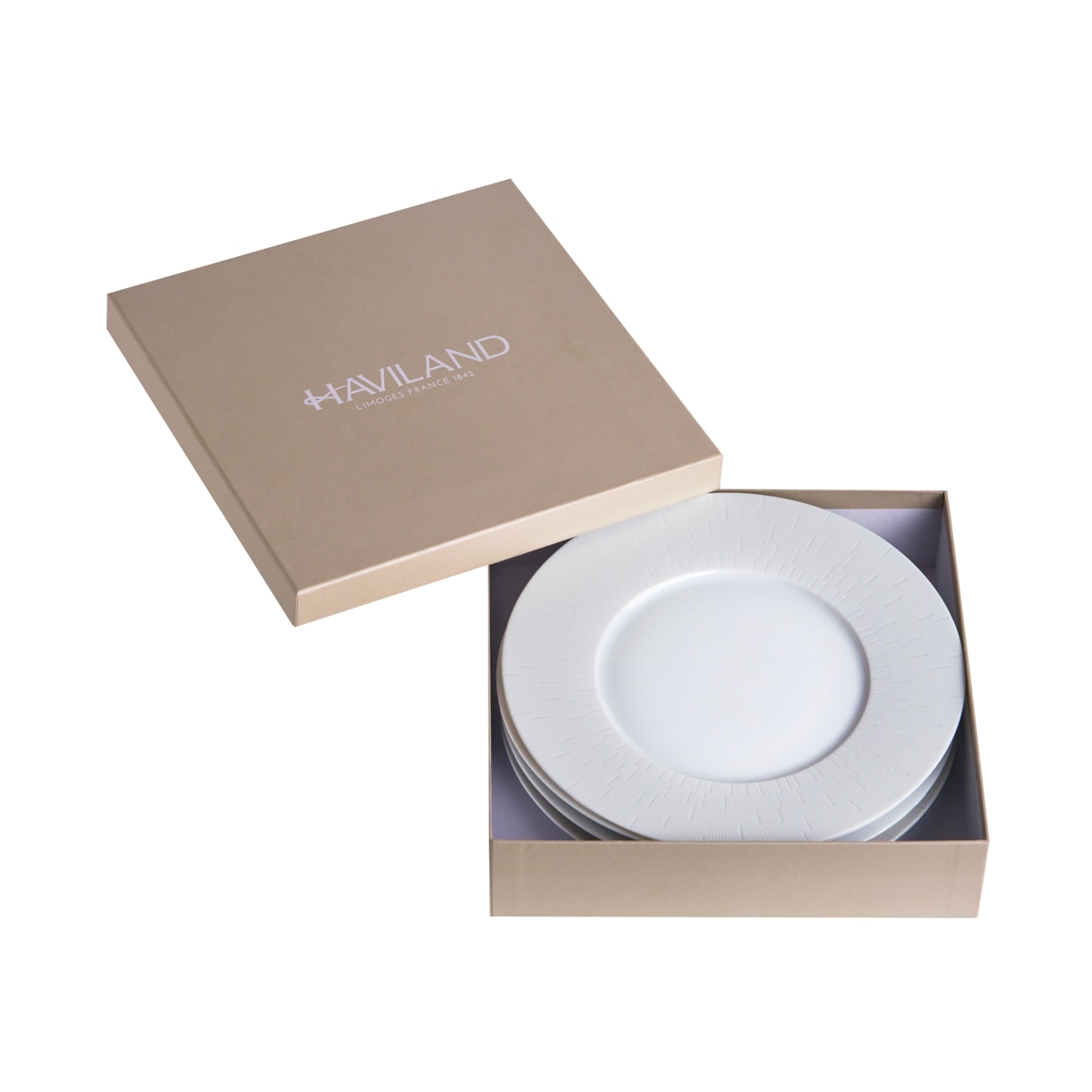 Haviland, Infini white, Set of 4 dessert plates