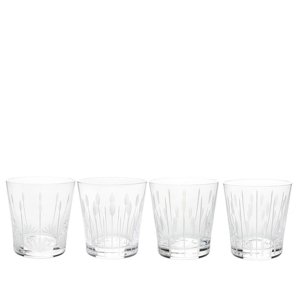 Lalique, Lotus tumblers, Set of 4 tumblers, 200 ml