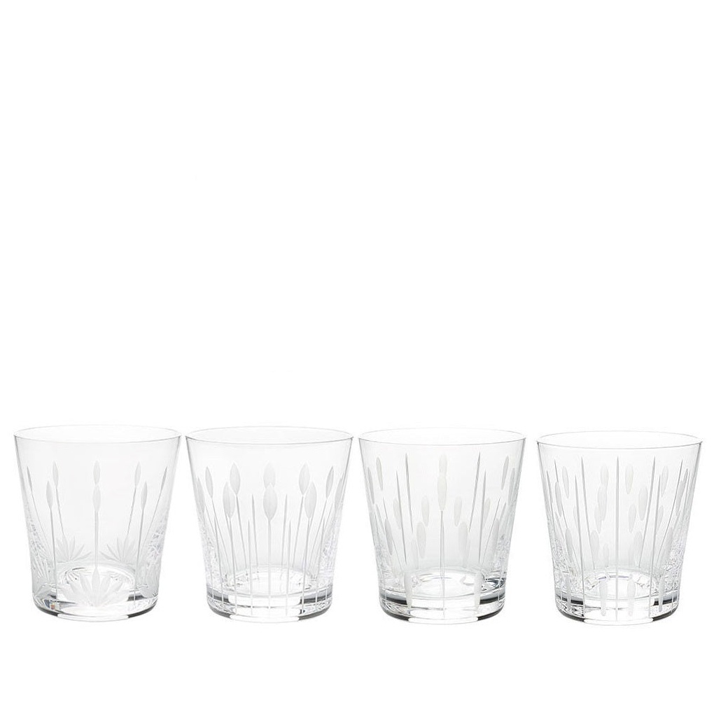 Lalique, Lotus tumblers, Set of 4 tumblers, 200 ml