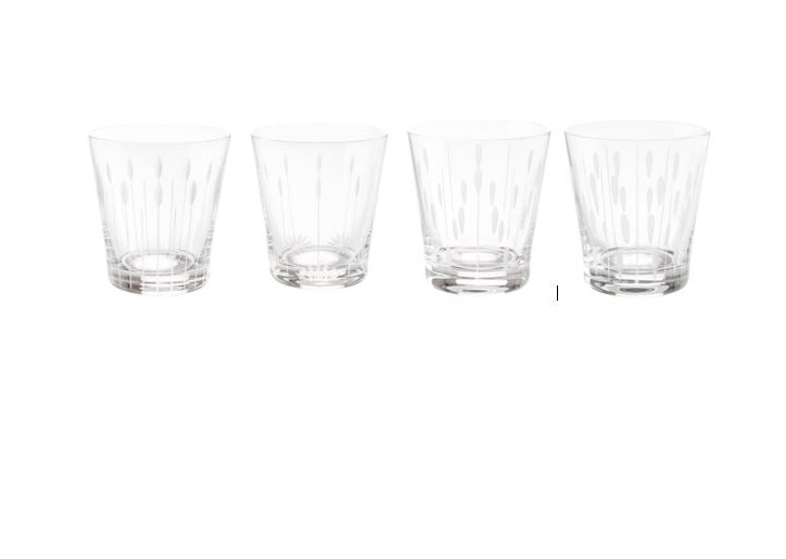 Lalique, Lotus tumblers, Set of 4 tumblers, 300 ml