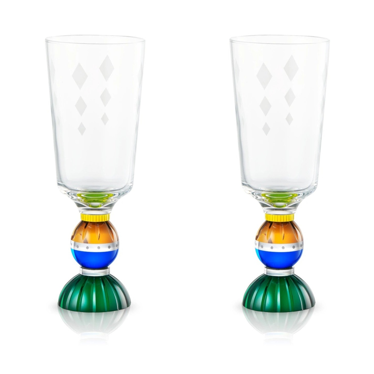 Reflections Copenhagen, Glasses, Set of 2 ascot tall crystal glass