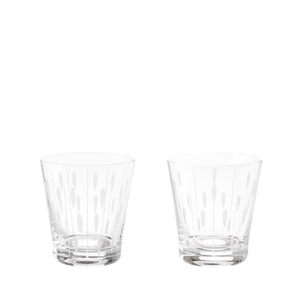 Lalique, Lotus tumblers, Set of 2 tumblers, drops-dew 300 ml