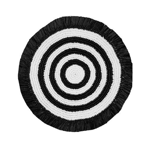 Von Gern Home, Woven, Fringe placemat, black & white