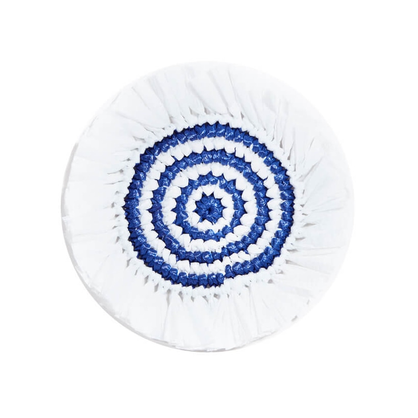Von Gern Home, Woven, Set of 4 fringe coasters, white & navy